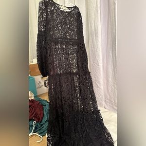 Girls joyfolie black lace maxi dress. Worn once. Like new. Size 7